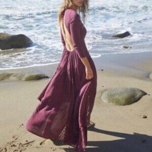 NWOT Free People Sea Me Open Back Maxi Dress